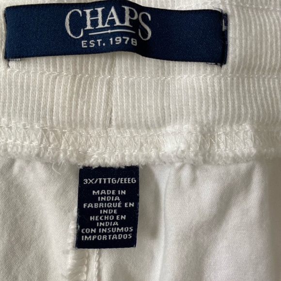 Chaps Women's White Cotton Drawstring Waist Capri Pants. Sz 3X - Picture 12 of 15